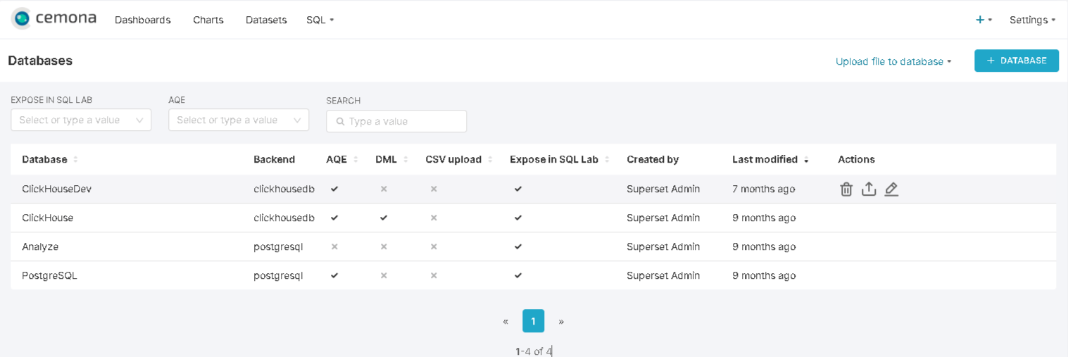 Рис.8.12 Подключенные базы данных